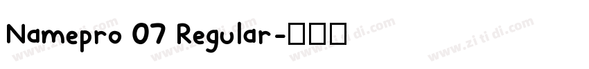 Namepro 07 Regular字体转换